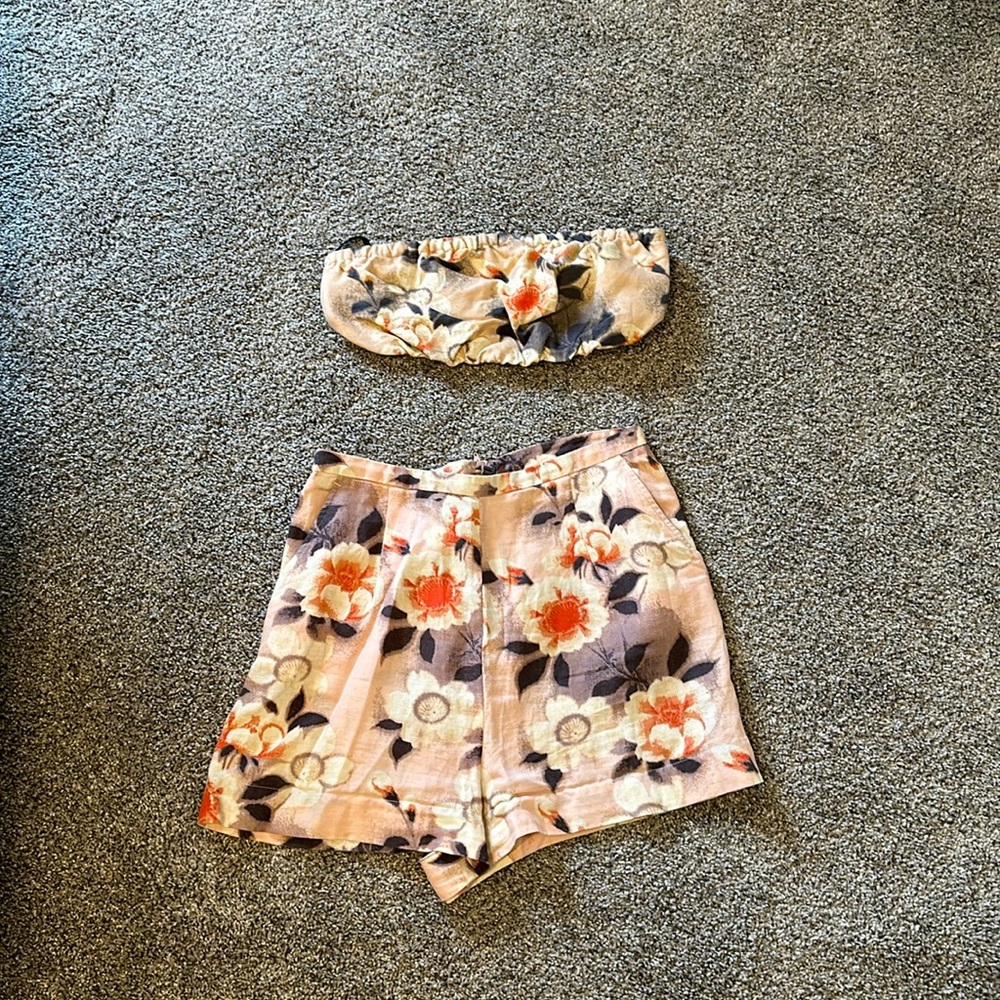 H&M Floral Bandeau and Short Set
